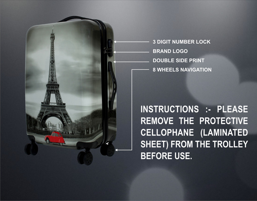 Eiffel tower hard shell luggage outlet