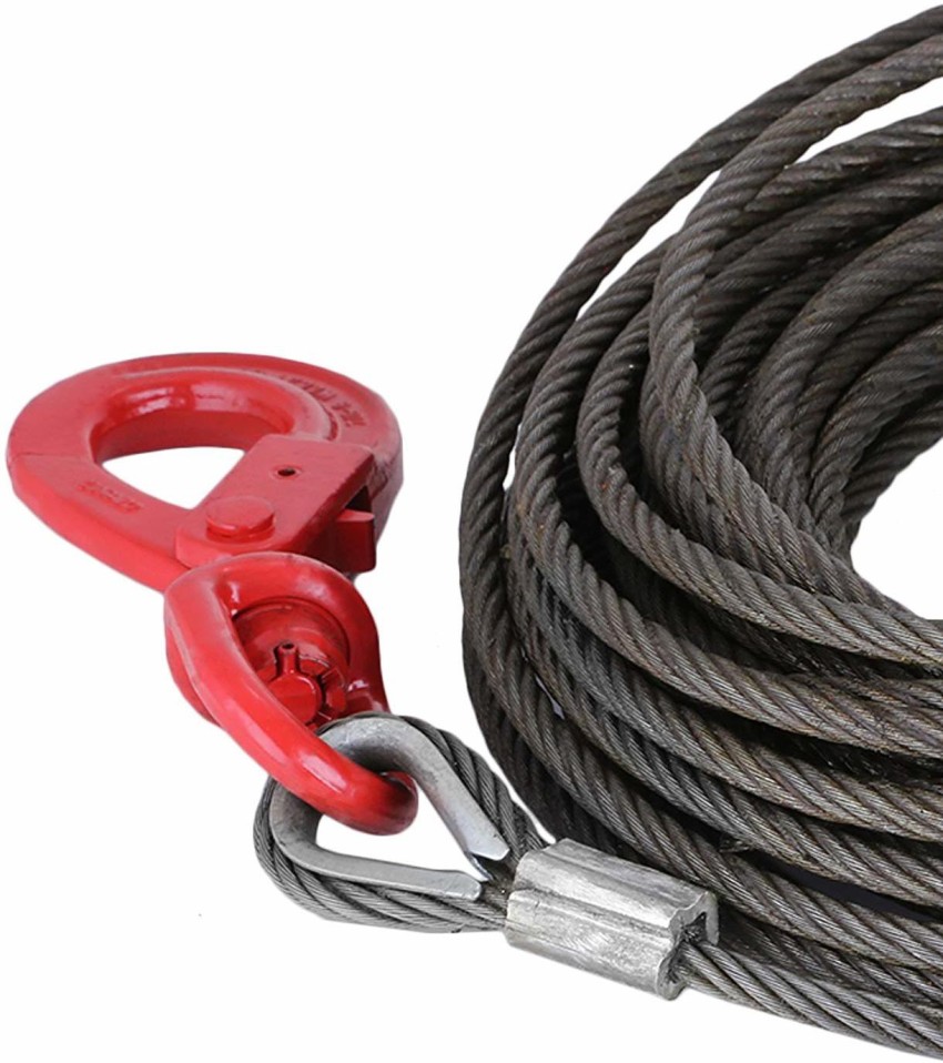 Synthetic Rope Winch Cable w/Self Locking Hook