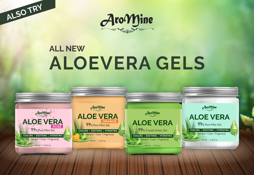 AroMine Mint Aloe Vera Gel From 100 Pure Aloe Vera Plant For Face