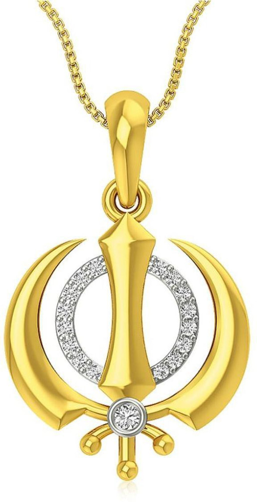 ROCKRUSH Diamond Khanda 14kt Diamond Yellow Gold Pendant Price in