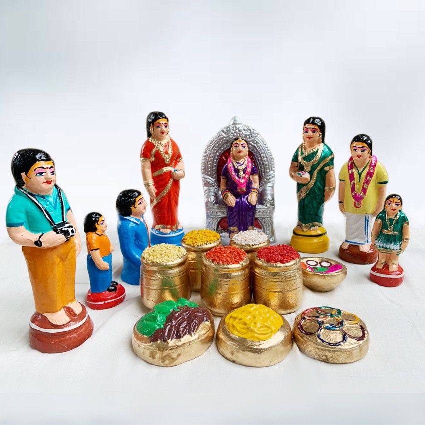 Puja N Pujari Seemantham Golu Dolls Set for Navaratri and Sankranti Decorative Showpiece 26 cm