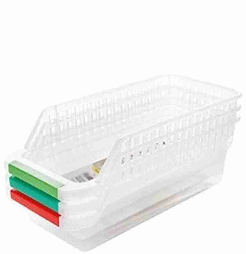 4pcs School Storage Baskets, Rectangular Hollow Out Plastic Basket