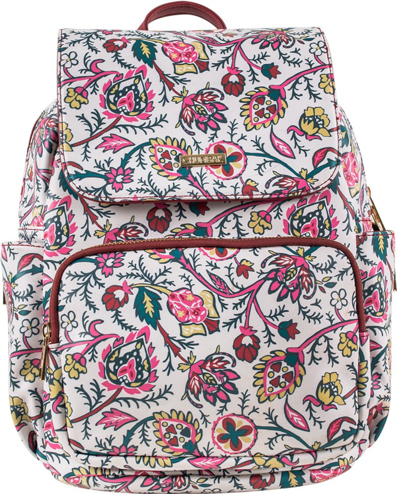 chumbak Orchid Printed White Backpack 13.1 L Backpack White Pink Price in India Flipkart