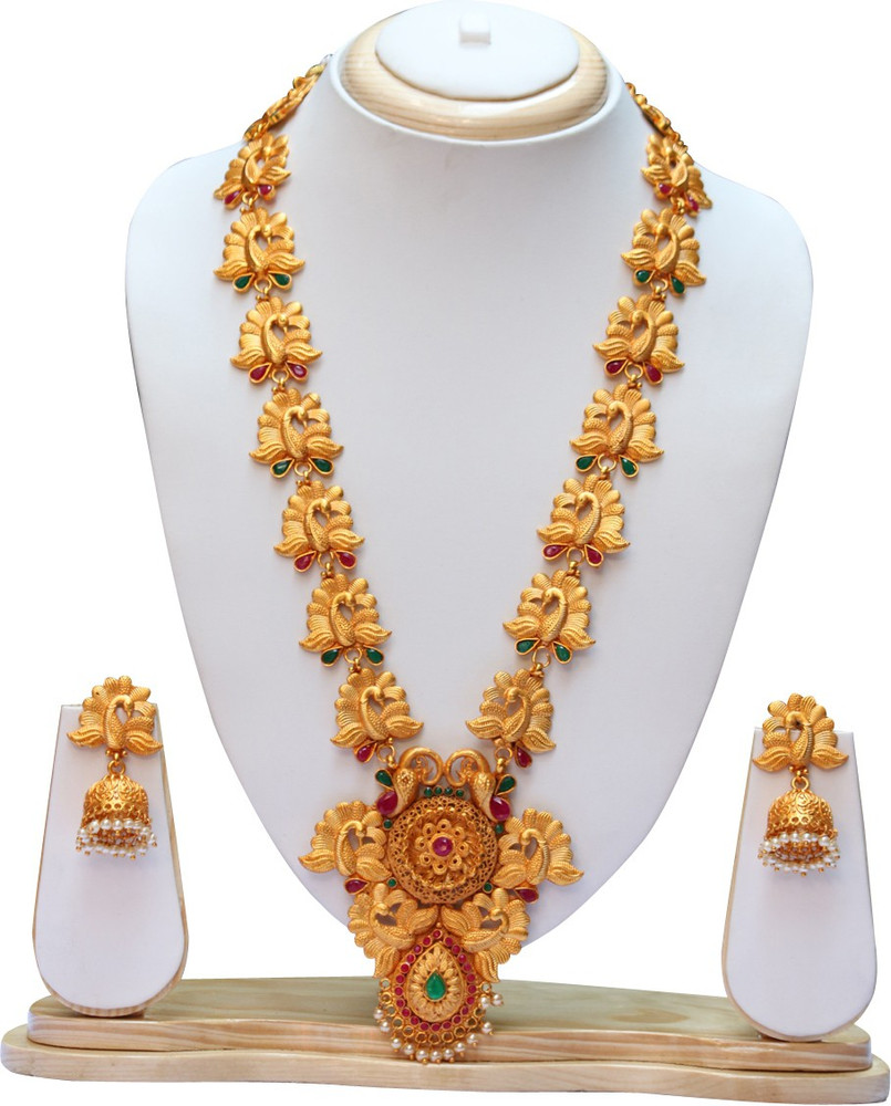 Swarajshop Alloy Gold plated Gold Jewellery Set Price in India Buy Swarajshop Alloy Gold plated Gold Jewellery Set Online at Best Prices in India Flipkart