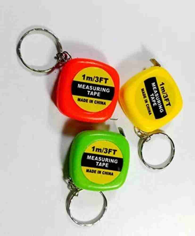 Mj Ragav Tape Measure Mini Key Chain 3 Ft Or 1 Mtr Multi Color