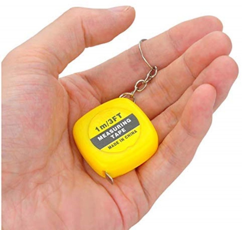 5 Pack Mini Tape Measure Keychain (Assorted Colors) - 3' x 1/4