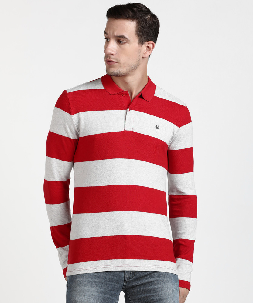 Benetton striped 2025 rugby polo