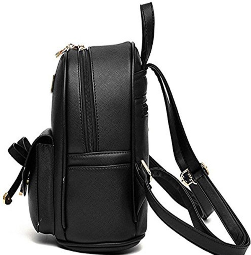 BLACK LEATHER SMALL BACKPACK