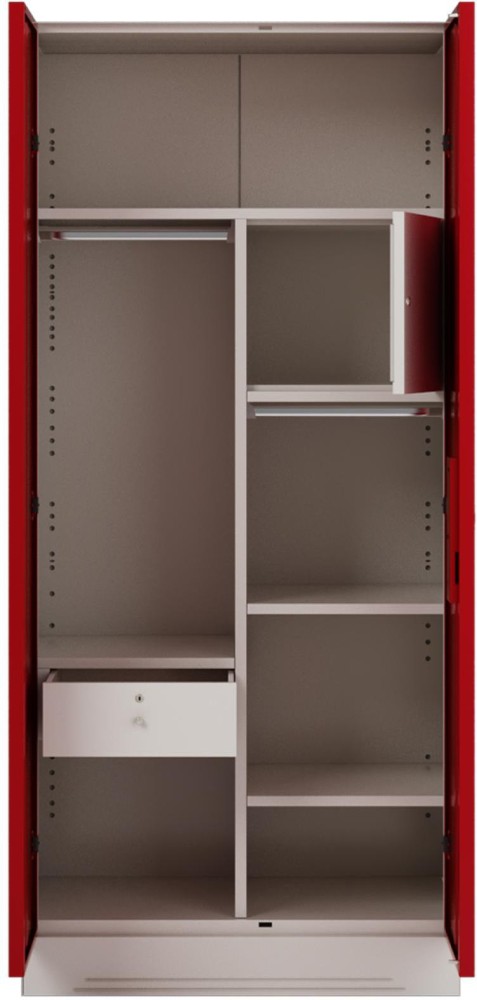 GODREJ INTERIO Slimline Fantasia 2 Door Steel Almirah with 4 Shelves in  Dark Wood : : Home & Kitchen