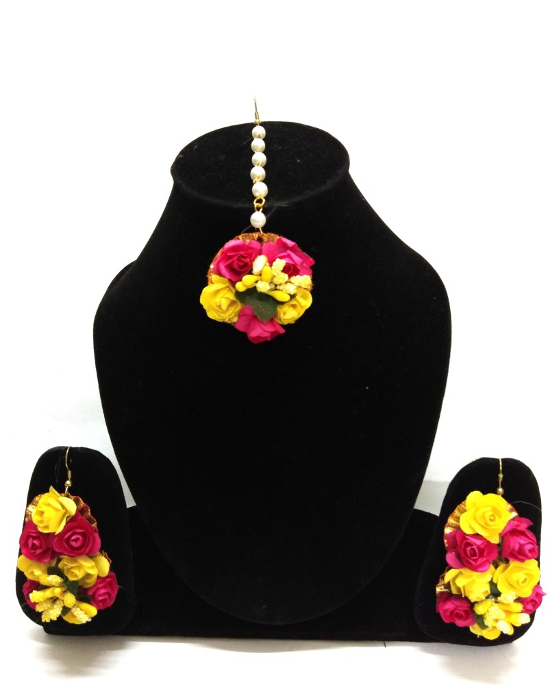 Flower jewellery deals for haldi flipkart