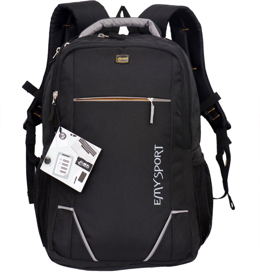 emy prime bag 18 inch Expandable Laptop Backpack Black Grey Price in India Flipkart