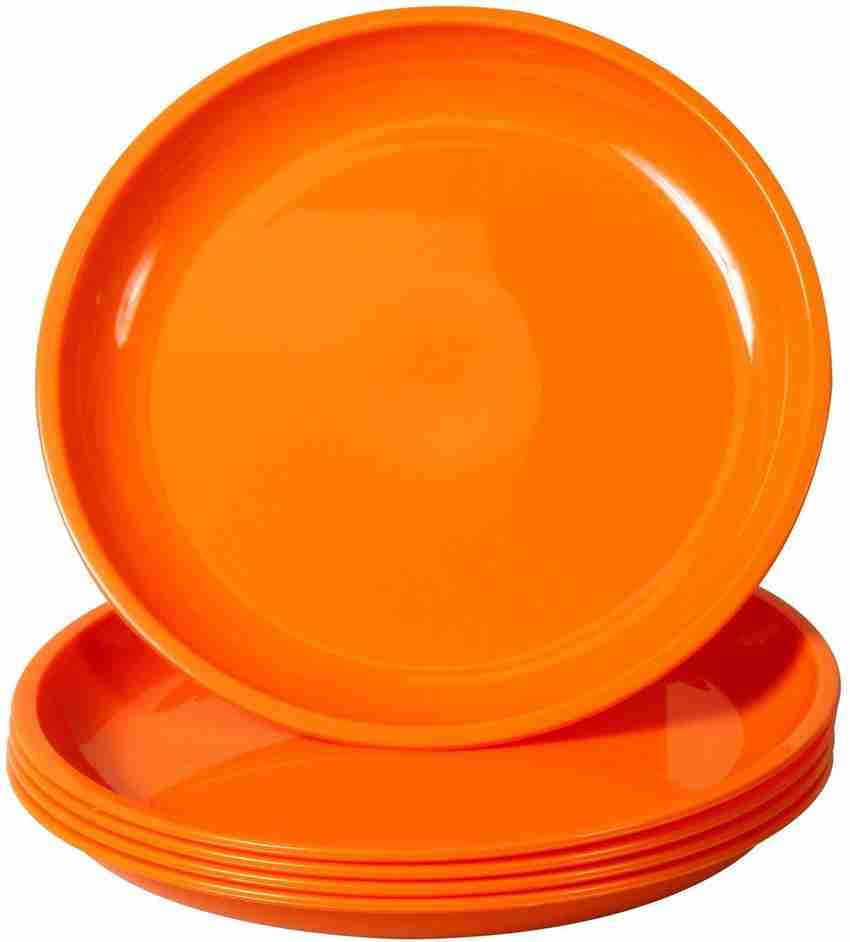 Dreamz FULL PLASTIC PLATES Orange BJG06 Dinner Plate Price in