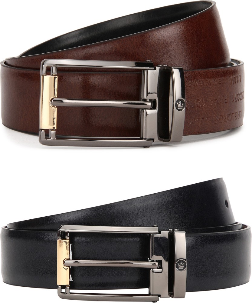 Buy Louis Philippe Black & Brown Leather Reversible Belt for Men