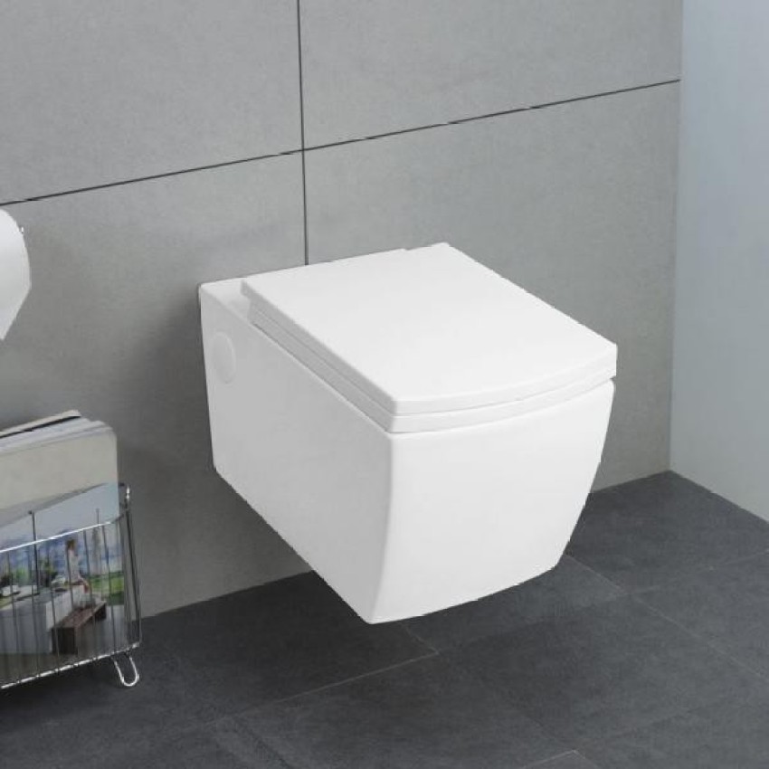 Ceramic Wall Hung Water Closet Square with Seat Cover Western