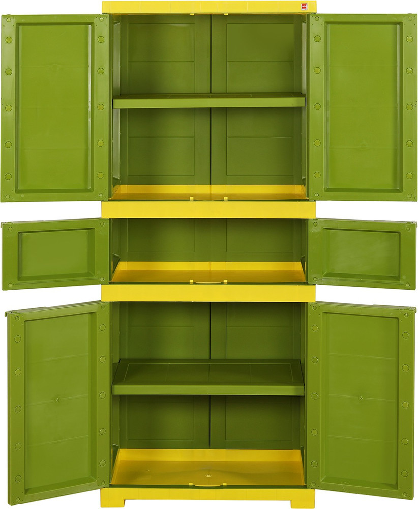 Cello Novelty Triplex Green Yellow Plastic Cupboard Price in India Buy Cello Novelty Triplex Green Yellow Plastic Cupboard online at Flipkart
