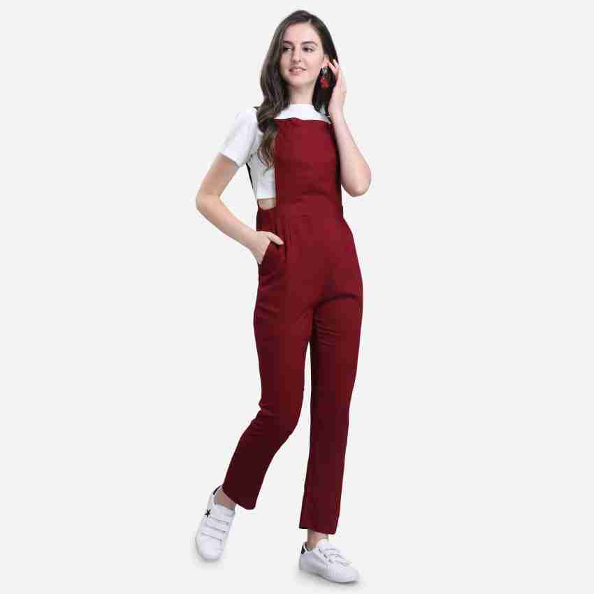 Maroon dungaree hot sale