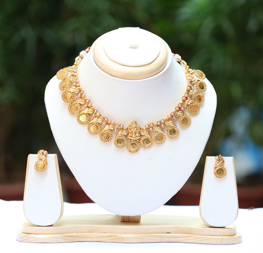 Swarajshop golden top necklace set