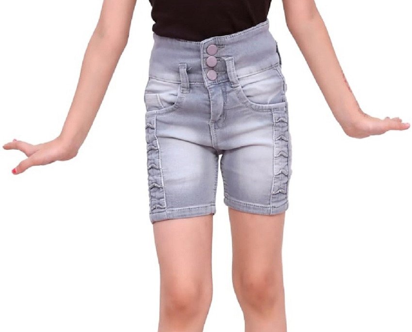 FASHION FLY Short For Girls Casual Solid Denim Price in India