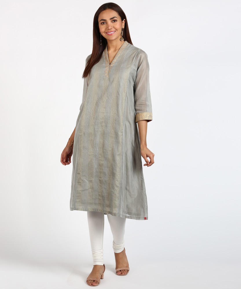 BIBA Women Striped A line Kurta Buy BIBA Women Striped A line Kurta Online at Best Prices in India Flipkart