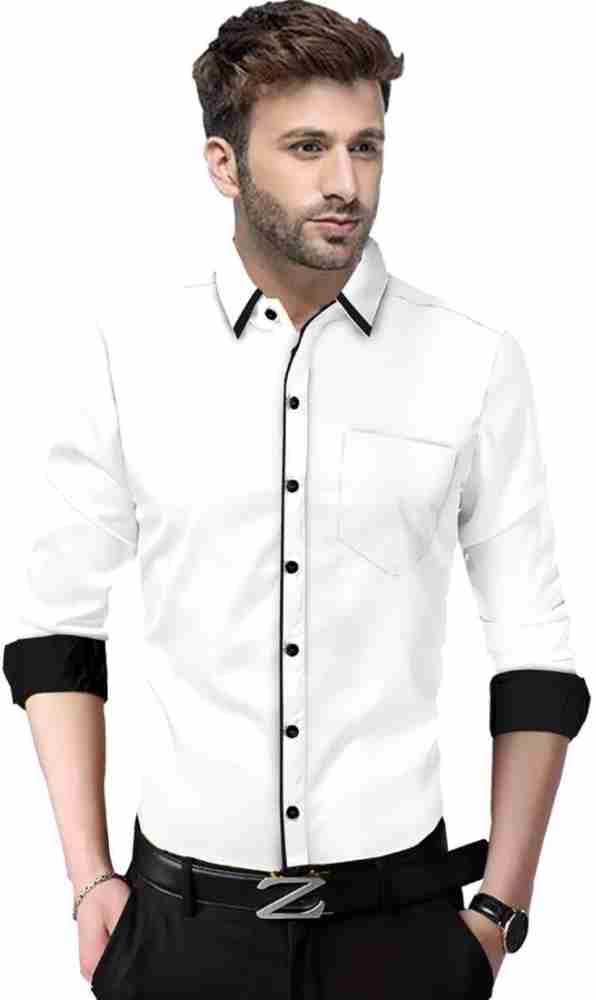 Black and white shop shirt for men