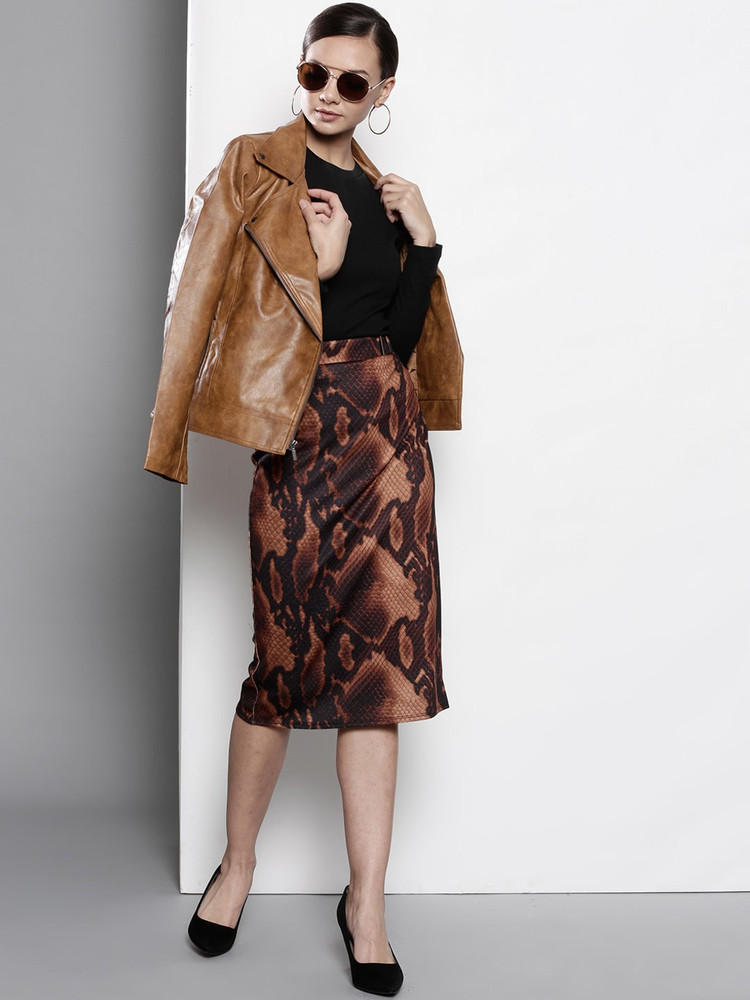 DOROTHY PERKINS Animal Print Women Pencil Brown Skirt Buy DOROTHY PERKINS Animal Print Women Pencil Brown Skirt Online at Best Prices in India Flipkart
