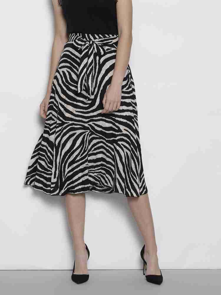 DOROTHY PERKINS Animal Print Women Flared White Black Skirt