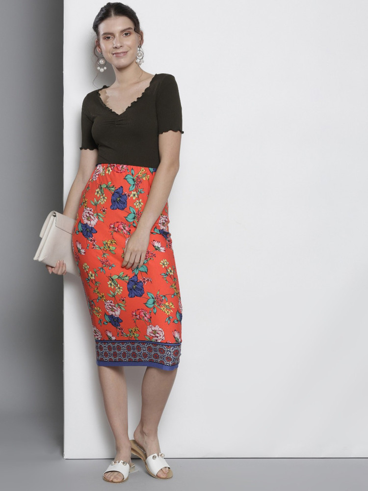 Dorothy perkins red outlet pencil skirt
