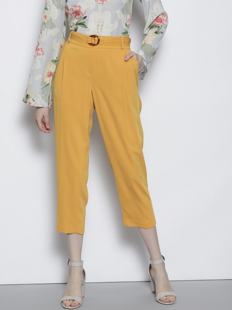 DOROTHY PERKINS Regular Fit Women Yellow Trousers  Buy DOROTHY PERKINS  Regular Fit Women Yellow Trousers Online at Best Prices in India   Flipkartcom