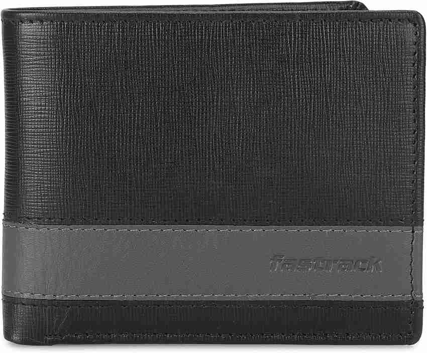 Fastrack Men Black, Grey Genuine Leather Wallet Yellow - Price in India |  Flipkart.com