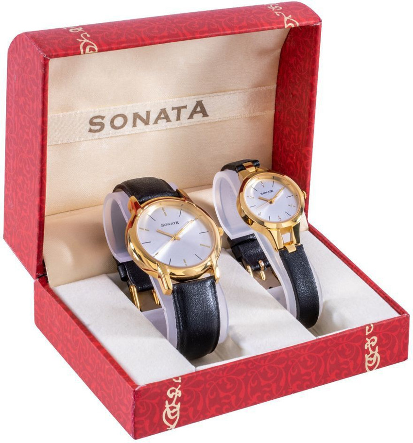 SONATA NP79548151YL01 Wedding Collection Analog Watch For Couple