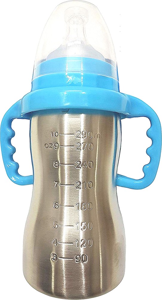 300ml Baby Bottle Thermos Stainless Steel Feeding Bottle 2-in-1