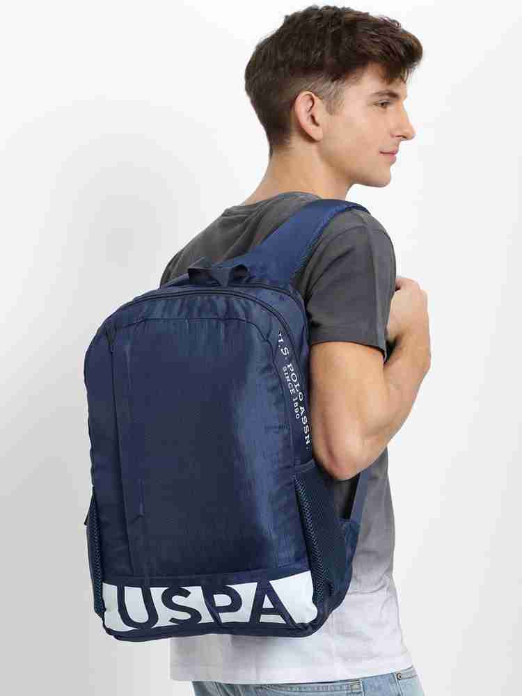 U.S. POLO ASSN. Men Brand Logo Backpack 30 L Laptop Backpack Navy