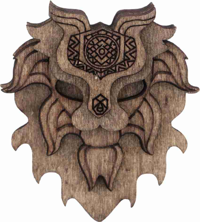 Wooden lion brooch outlet