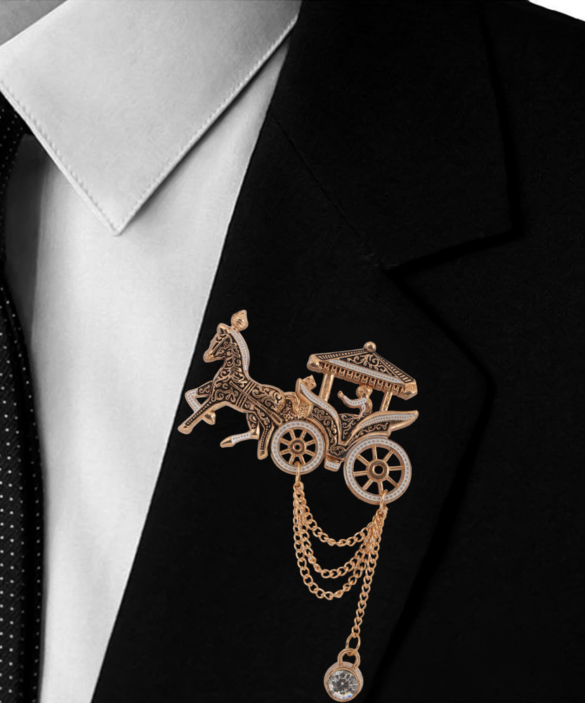Gold brooch for mens on sale