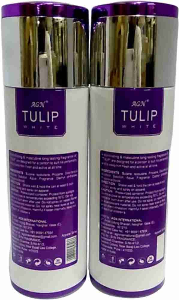 AGN Tulip White Combo Deodorant Body Spray 200ml Pack Of 2 Body Spray For Men Women
