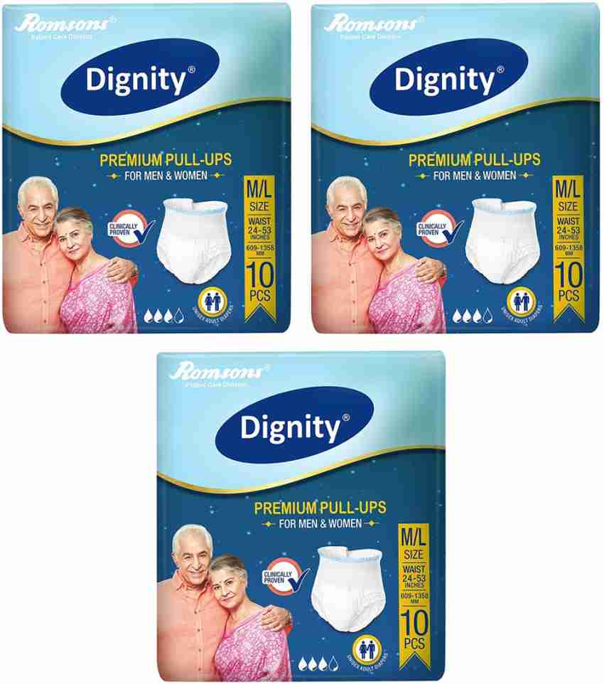 lyfcare Adult Pull Up Diaper Pants for Women & Men M-size (2 Pcs