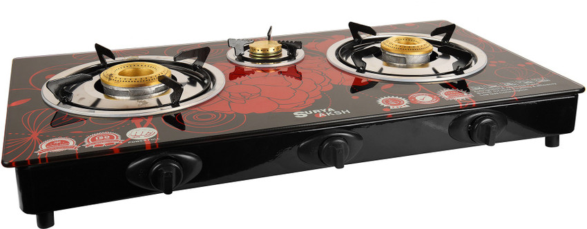 Surya Aksh Glass Automatic Gas Stove Price in India Buy Surya Aksh Glass Automatic Gas Stove online at Flipkart