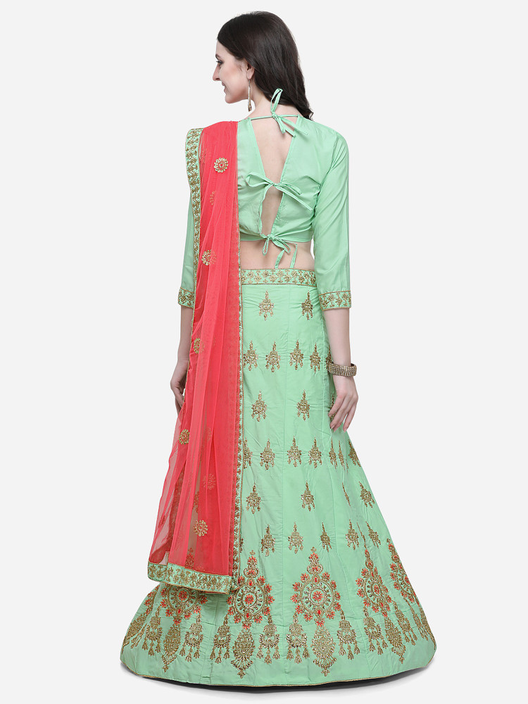 Aasvaa Embroidered Semi Stitched Lehenga Choli Buy Aasvaa