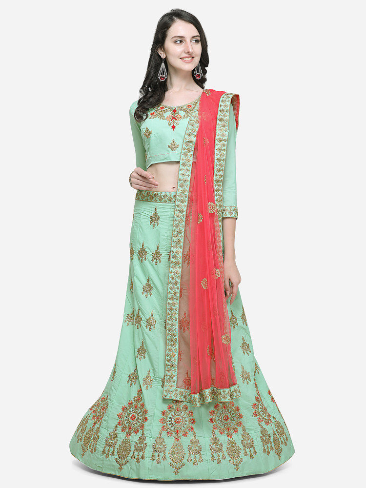 Aasvaa Embroidered Semi Stitched Lehenga Choli Buy Aasvaa