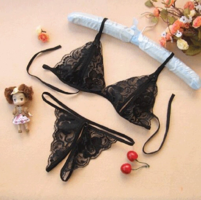Buy SSoShHubSoSh Women's Sexy Lace Hand Tie Bra and Panty Lingerie