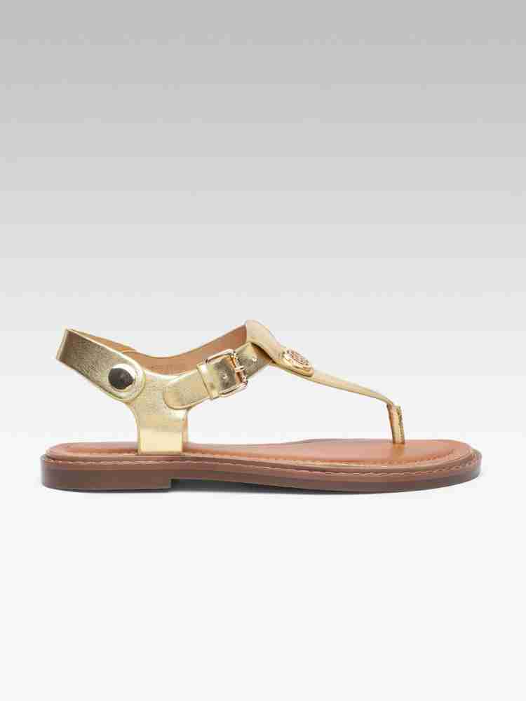 Tommy hilfiger discount gold flip flops