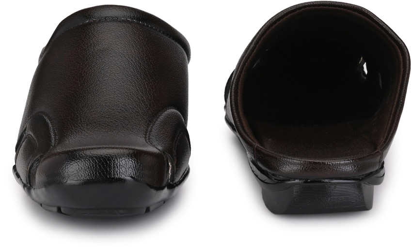 Leather open back store shoes