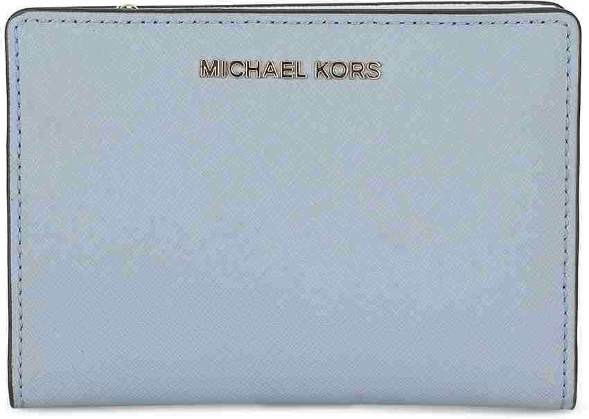 Blue and white michael kors wallet top