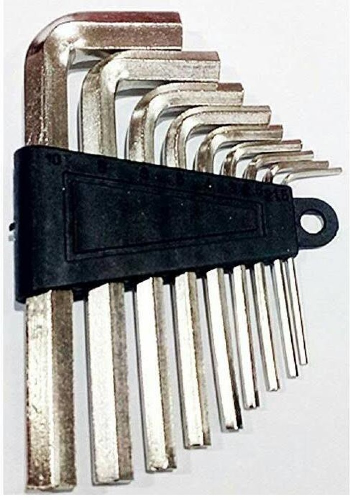 Short L-Shape Hex Key Set - 9 Piece Set, 1.5mm to 10mm, TONE