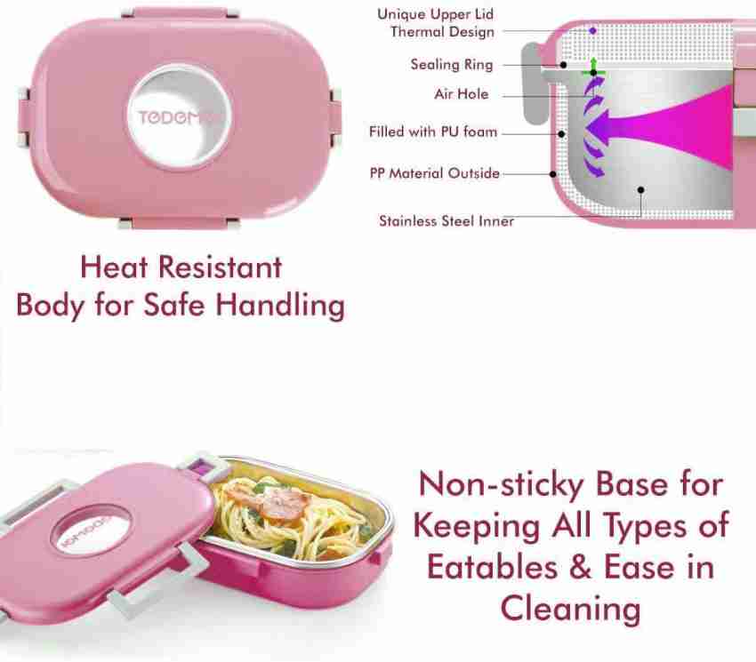 Hot Meal Locker Kids Lunch Box (Pink, Pink, Stainless Steel)