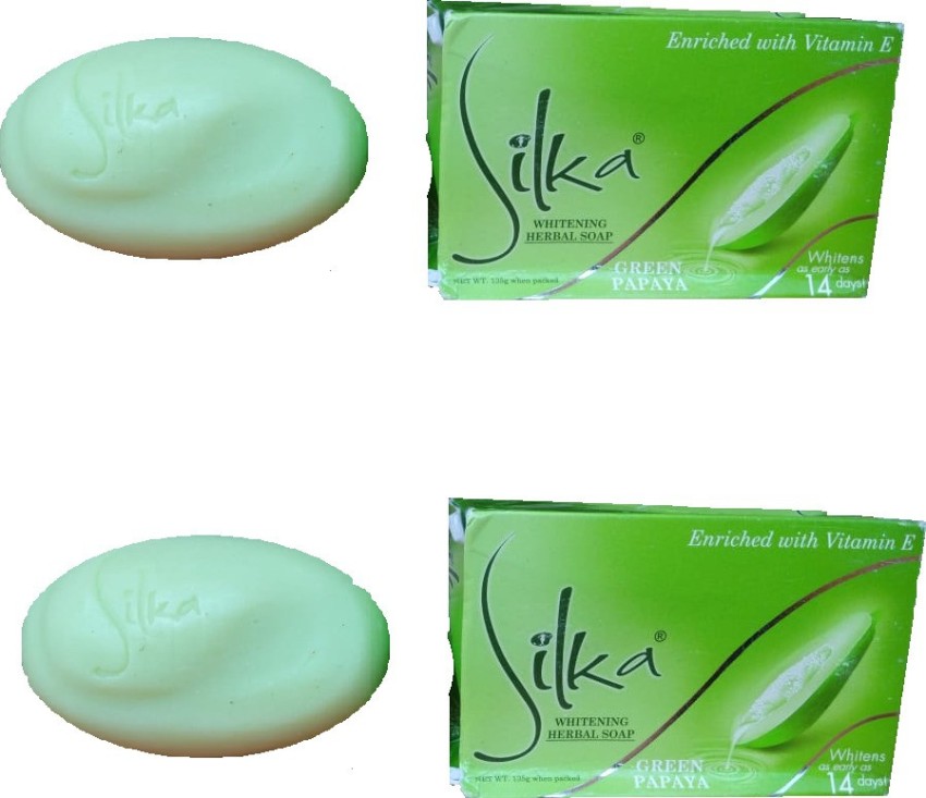 SILKA Green Papaya Skin Whitening Soap Pack Of 2 Price in India