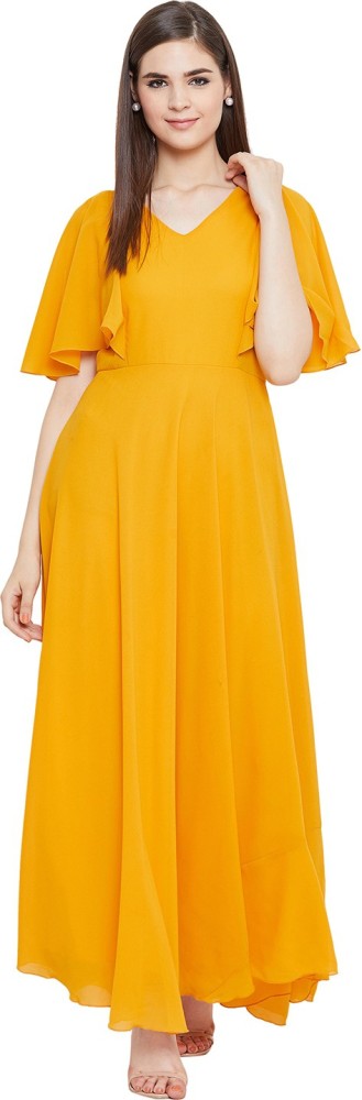 Yellow colour sale frock design