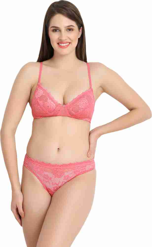 SanjuFashion Women's Cotton Lace Net Honeymoon Lingerie Set