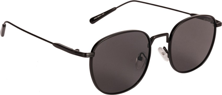 Buy Voyage Black Oval Sunglasses Men & Women (6506MG3825, Black Frame