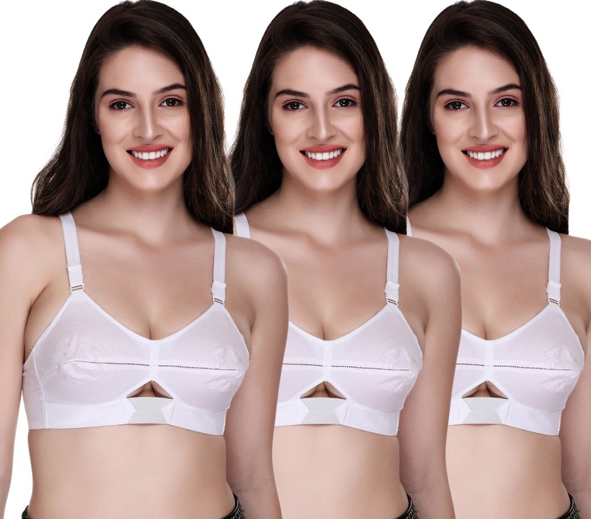 Buy SONA by MOVING Moving Elastic Strap White Full Cup Plus Size Cotton Bra  Women Everyday Non Padded Bra Online at Best Prices in India